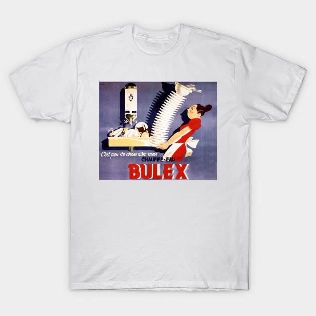 BULEX Cartoon Waitress Belgian Water Heater Vintage Advertisement T-Shirt by vintageposters